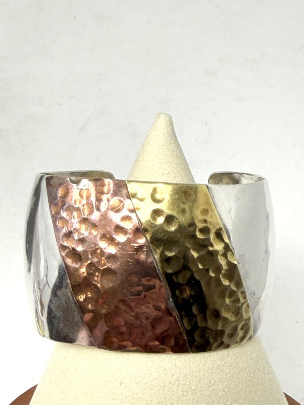 Vintage D/L Garcia Navajo Sterling Silver Copper Brass Wide Cuff Bracelet 55g